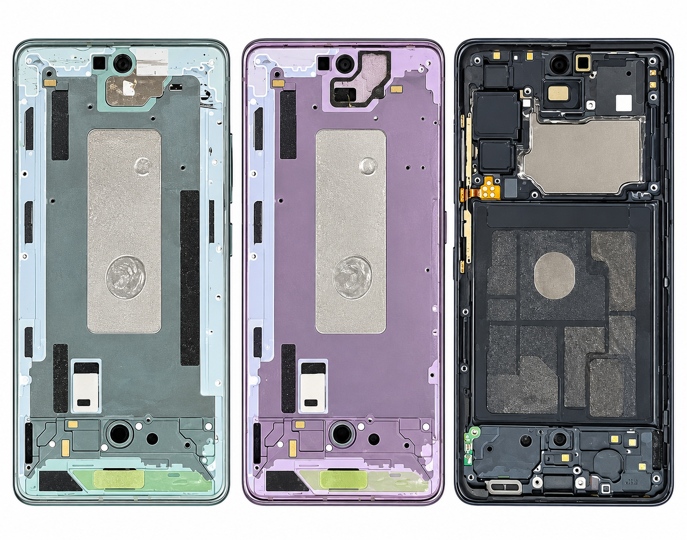 Compatible Replacement for Samsung Galaxy S20 FE Middle Frame – Green, Purple & Black